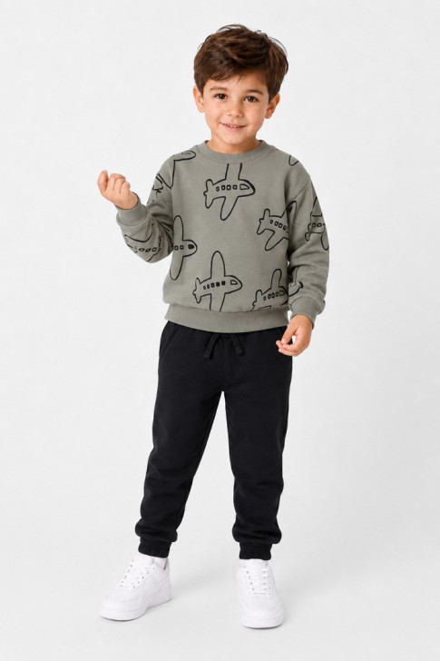 TRAX Airplane Boys' Olive Winter Tracksuit Set 50923