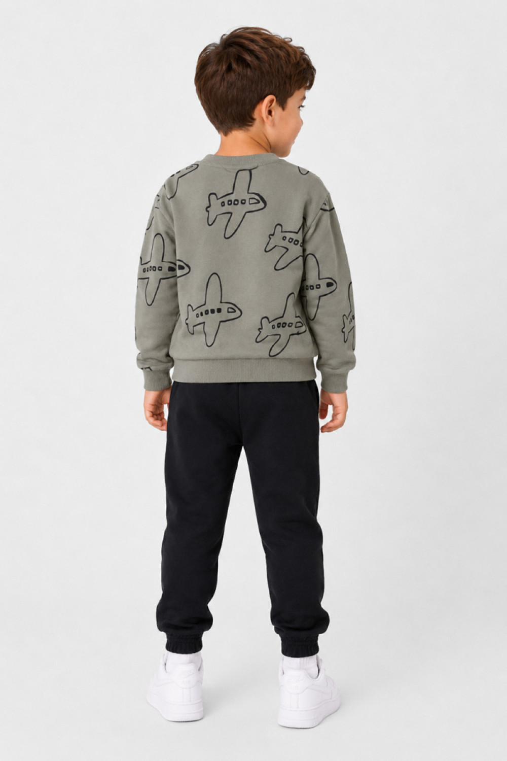TRAX Airplane 50923 boys' olive sweatshirt and black tracksuit bottoms set