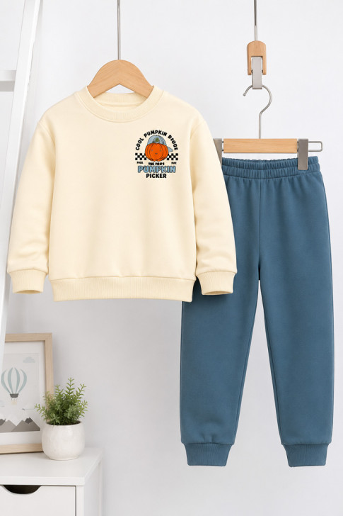 TRAX Pumpkin Boys' Ecru Winter Tracksuit Set 50919