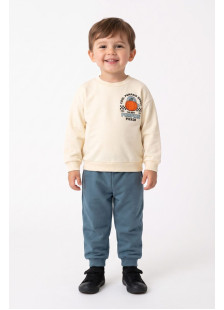 TRAX Pumpkin 50919 boys' ecru sweatshirt and light blue tracksuit bottoms set