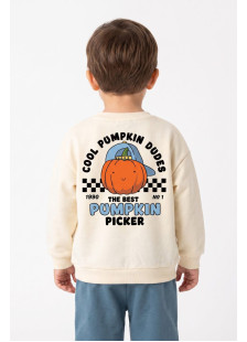TRAX Pumpkin 50919 boys' ecru sweatshirt and light blue tracksuit bottoms set