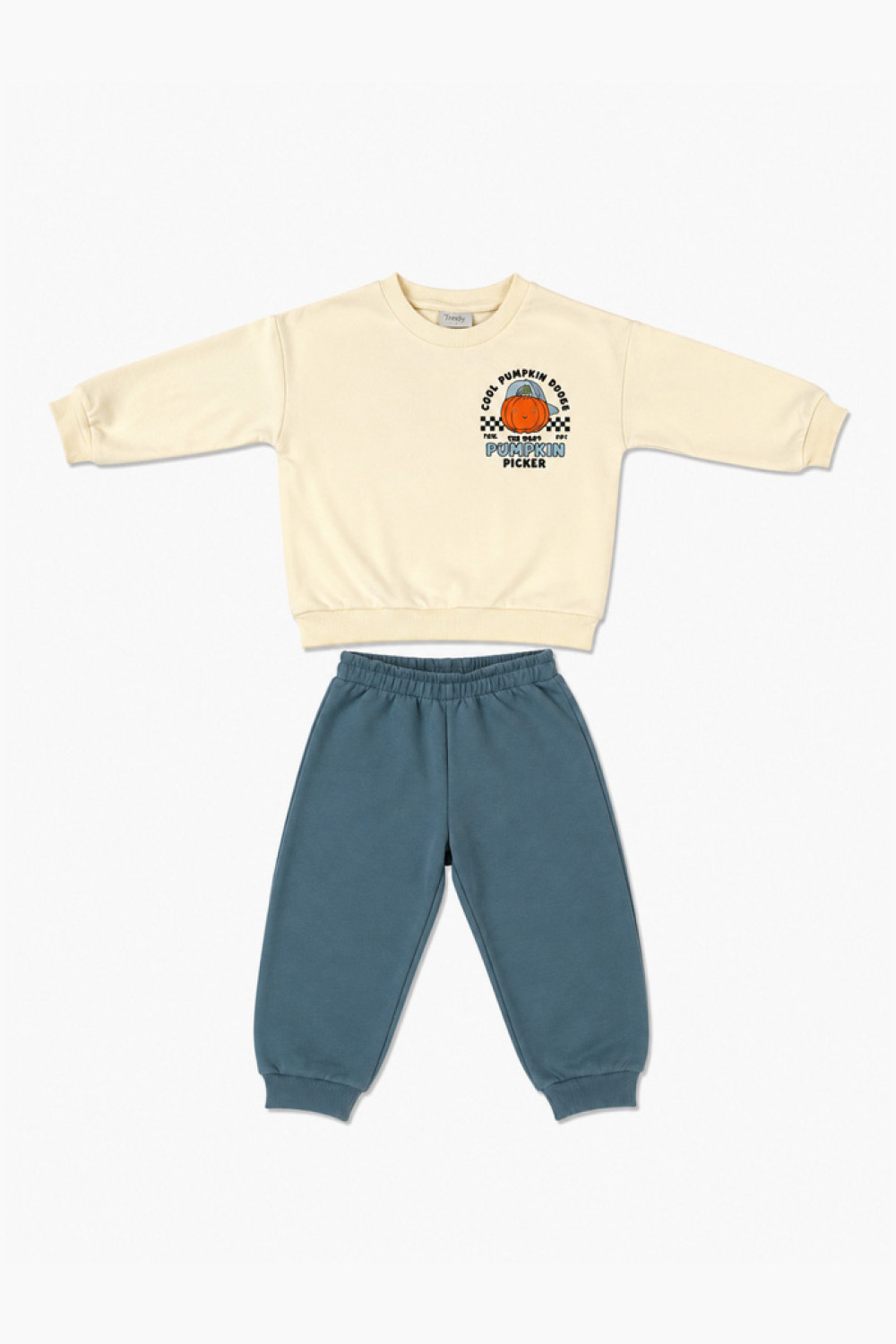 TRAX Pumpkin 50919 boys' ecru sweatshirt and light blue tracksuit bottoms set