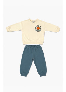 TRAX Pumpkin 50919 boys' ecru sweatshirt and light blue tracksuit bottoms set