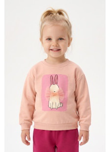 TRAX Rabbit 50721 girls' salmon pink sweatshirt and fuchsia tracksuit bottoms set