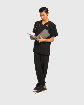 Dr Scrub Men's Black Trousers PRS01PMBK