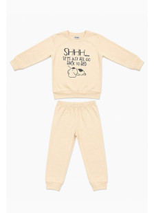 TRAX girls' powder-pink pyjama set with long-sleeved printed top and matching trousers
