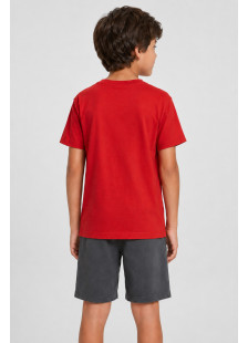 TRAX boys' NITRO summer set with printed T-shirt and anthracite shorts