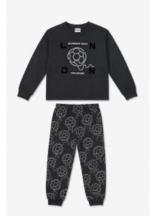 TRAX boys' black cotton football pyjama set 50896