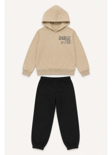 TRAX girls' beige hooded tracksuit with black trousers Dance Girl 50639