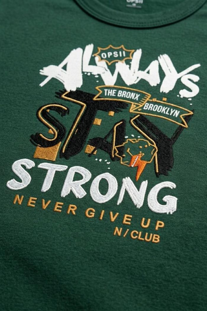 NINA CLUB dark green and black boys' pyjama set with Stay Strong print