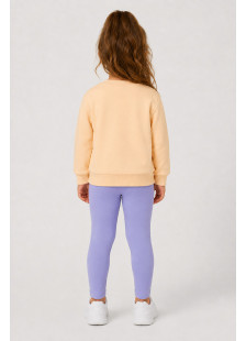 TRAX salmon and ecru girls' sweatshirt and lilac leggings set with Big Smile Club print
