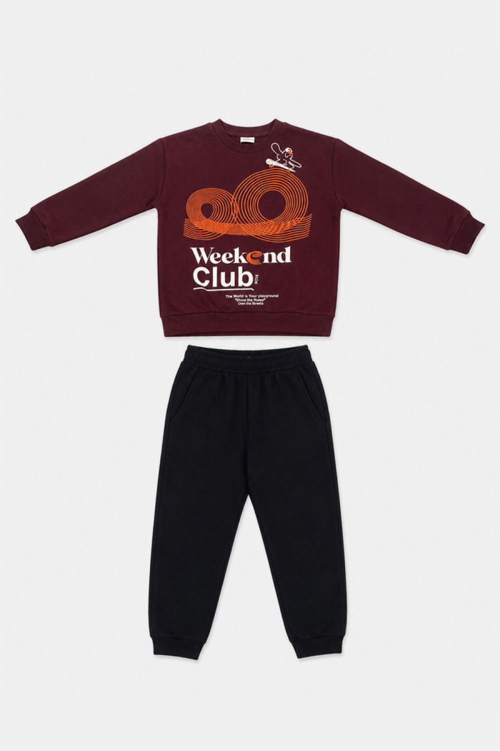 TRAX Weekend Club 50823 boys' burgundy and black winter tracksuit set