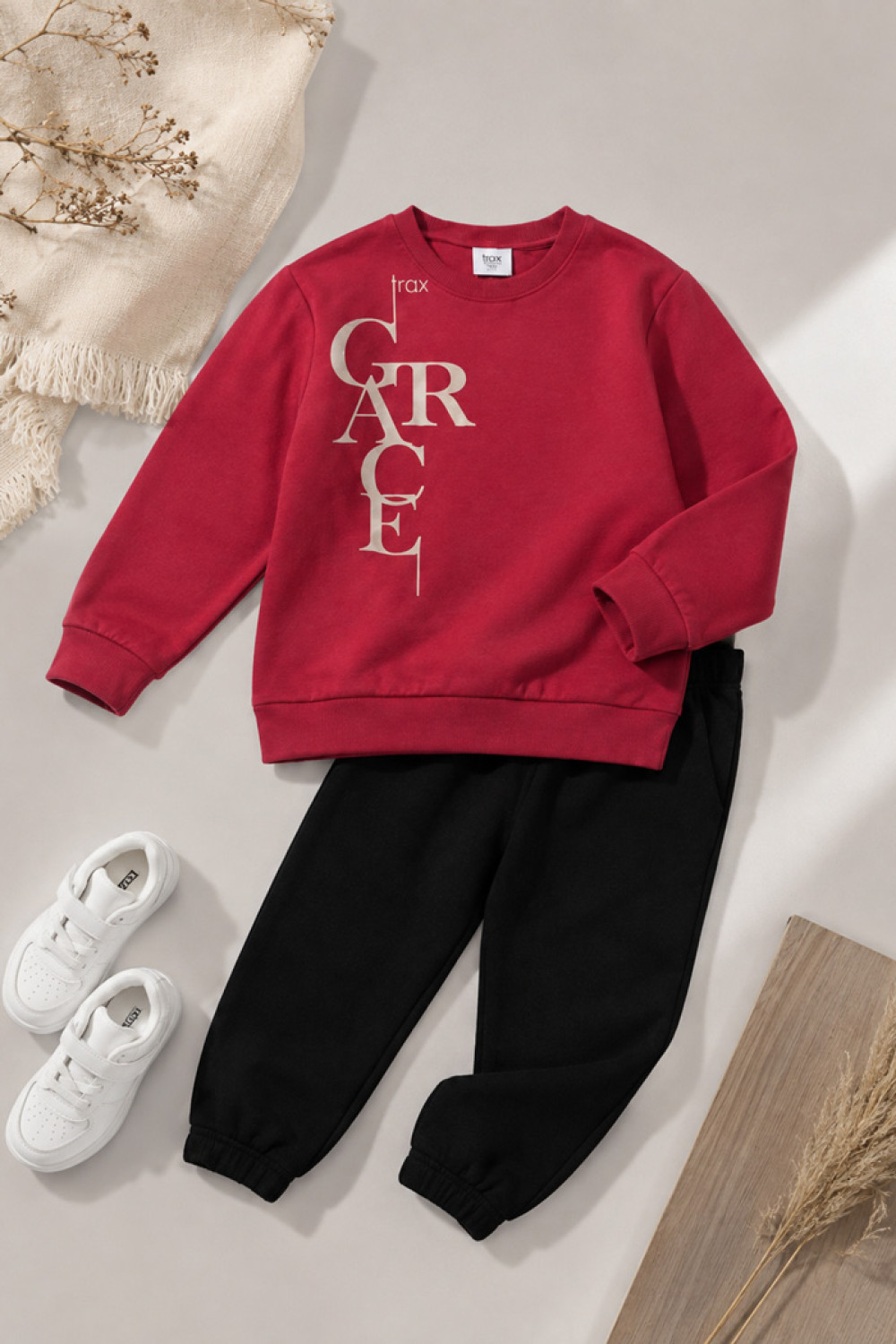 TRAX Grace 50626 girls' magenta and black winter tracksuit set