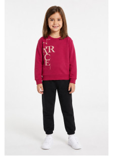 TRAX Grace 50626 girls' magenta and black winter tracksuit set
