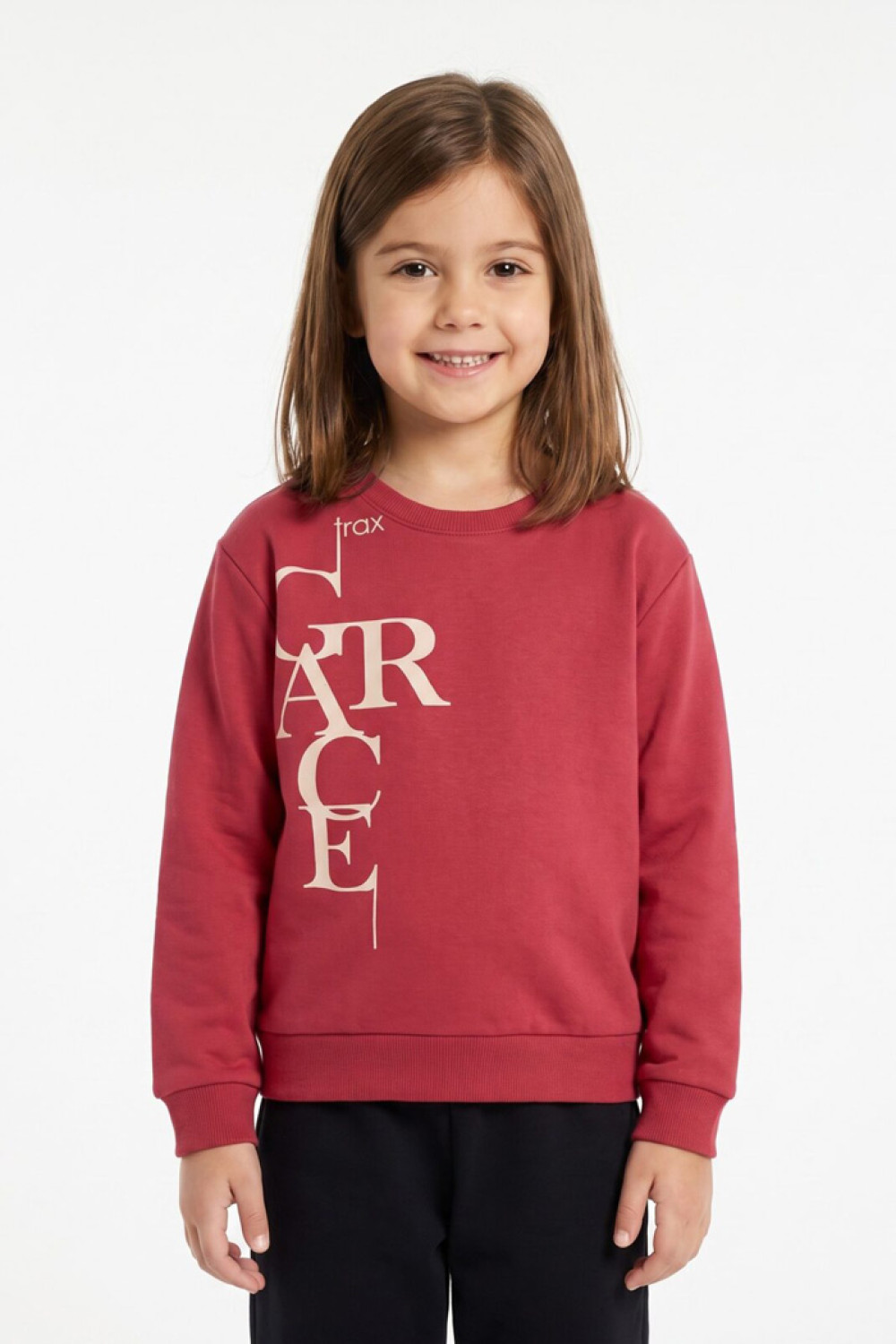 TRAX Grace 50626 girls' magenta and black winter tracksuit set
