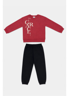 TRAX Grace 50626 girls' magenta and black winter tracksuit set
