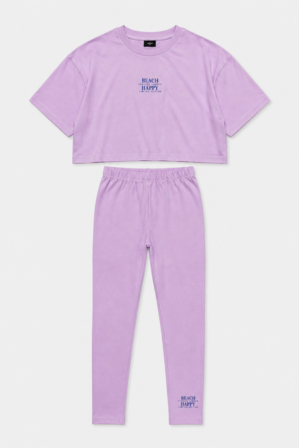 TRAX Beach Happy 43600 lilac summer sport set with crop top and leggings
