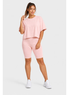 TRAX powder pink summer top and cycling leggings set 43601