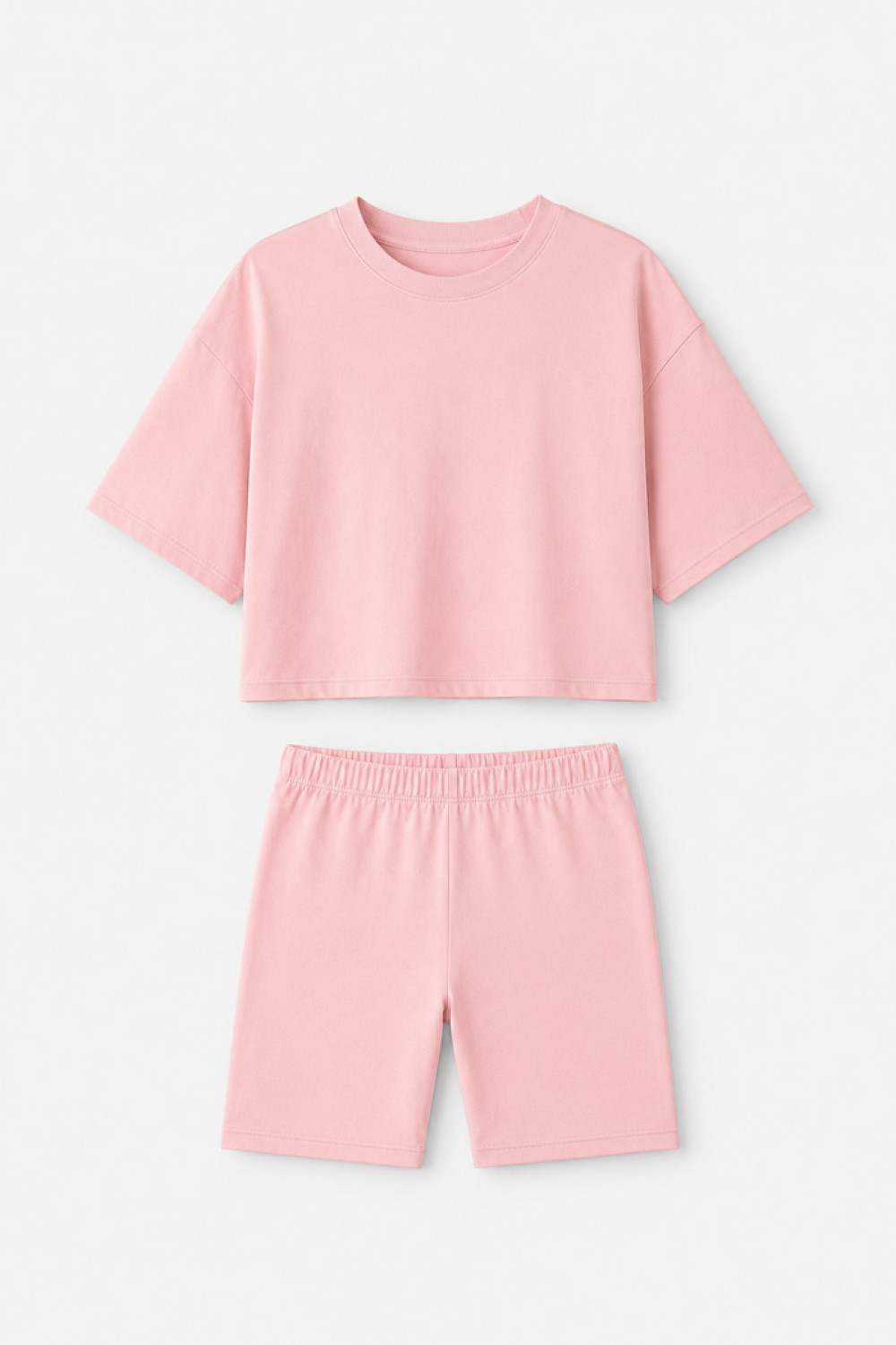 TRAX powder pink summer top and cycling leggings set 43601
