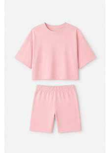 TRAX powder pink summer top and cycling leggings set 43601