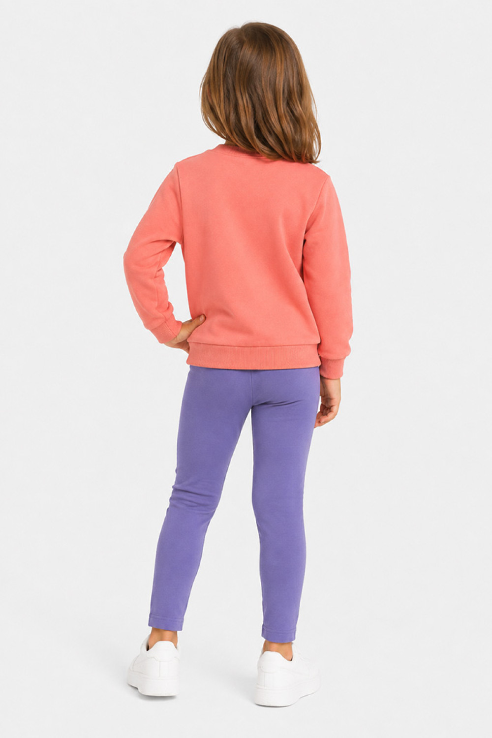 TRAX Sister salmon sweatshirt and purple leggings set for girls 50703