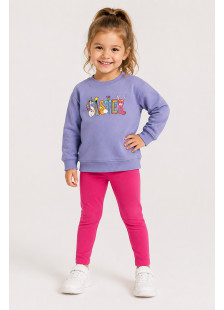 TRAX Sister lilac sweatshirt and fuchsia leggings set for girls 50703-2