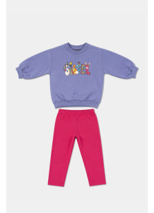 TRAX Sister lilac sweatshirt and fuchsia leggings set for girls 50703-2