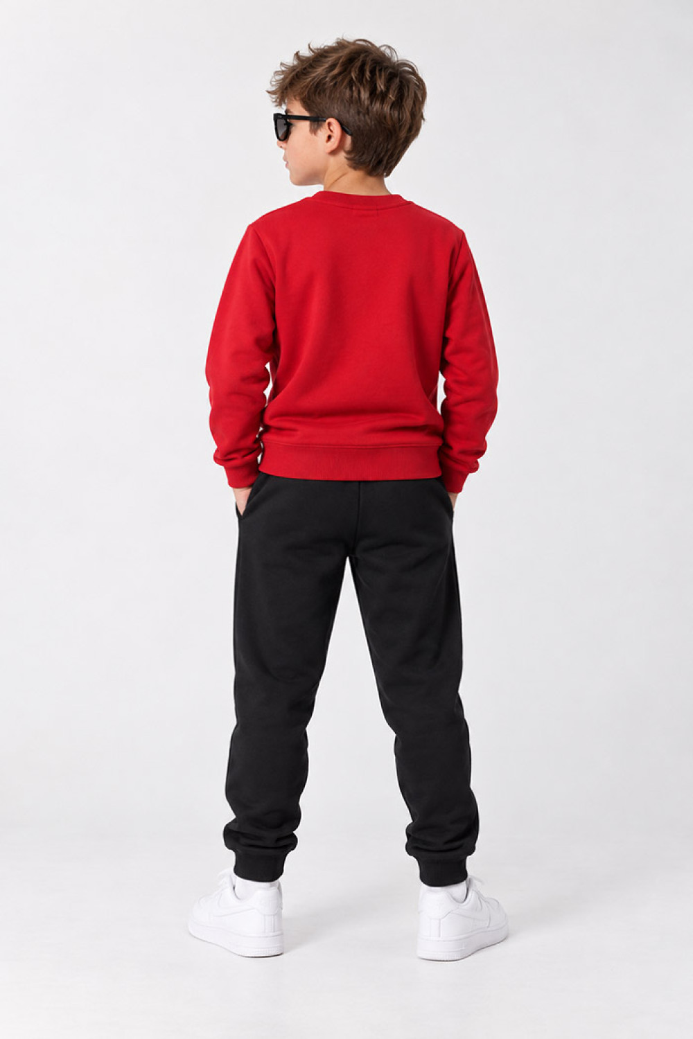 TRAX Run and Win red sweatshirt and black track pants set for boys 50828-2