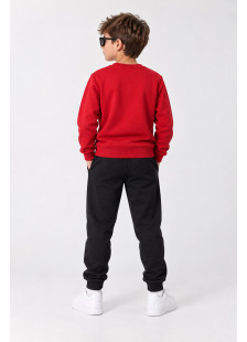 TRAX Run and Win red sweatshirt and black track pants set for boys 50828-2