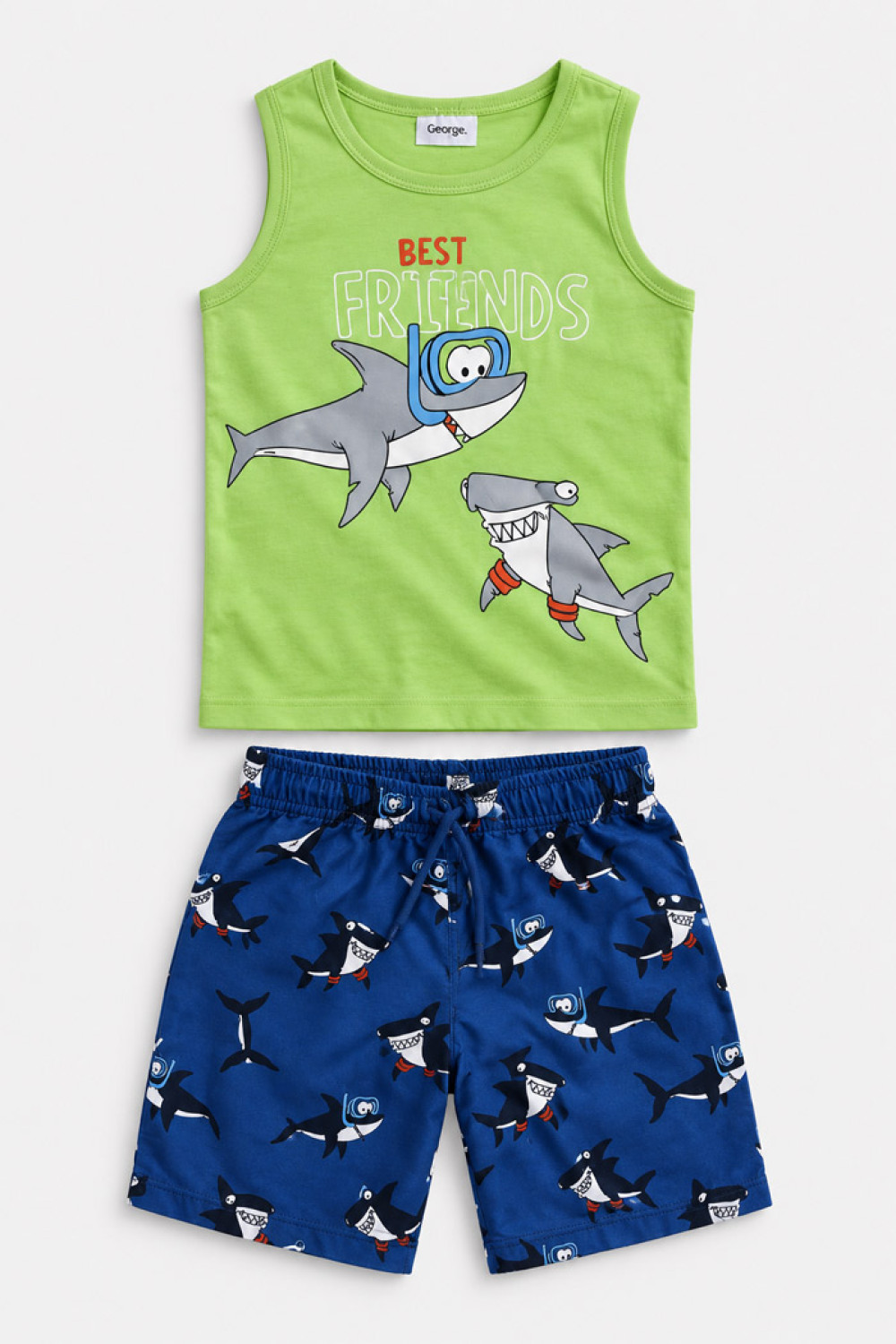 TRAX lime T-shirt and shorts summer set for boys 43429