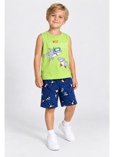 TRAX lime T-shirt and shorts summer set for boys 43429