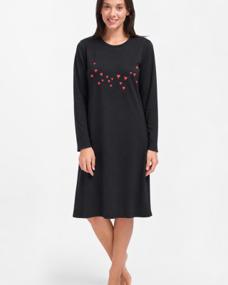 CHERRY Cherry Hearts Nightdress CH-5023 Black
