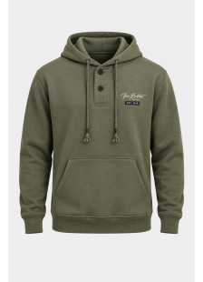 5EVENSTAR men's button hoodie with kangaroo pocket
