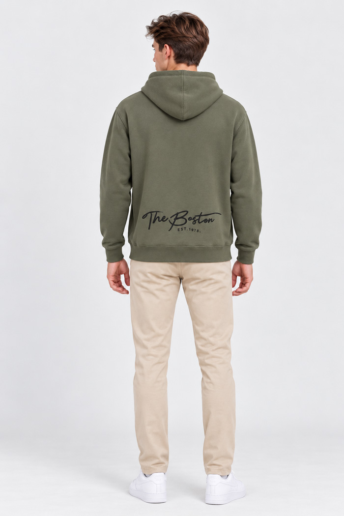 5EVENSTAR men's button hoodie with kangaroo pocket
