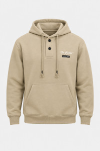 5EVENSTAR men's button hoodie with kangaroo pocket