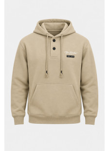 5EVENSTAR men's button hoodie with kangaroo pocket