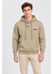 5EVENSTAR men's button hoodie with kangaroo pocket