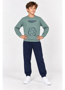 TRAX boys' mint top and trousers set with football print