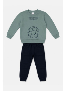 TRAX boys' mint top and trousers set with football print