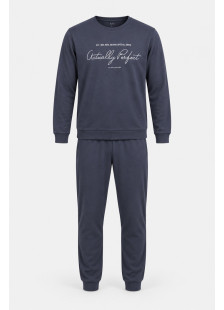 TRAX men's charcoal grey pyjama set with printed top