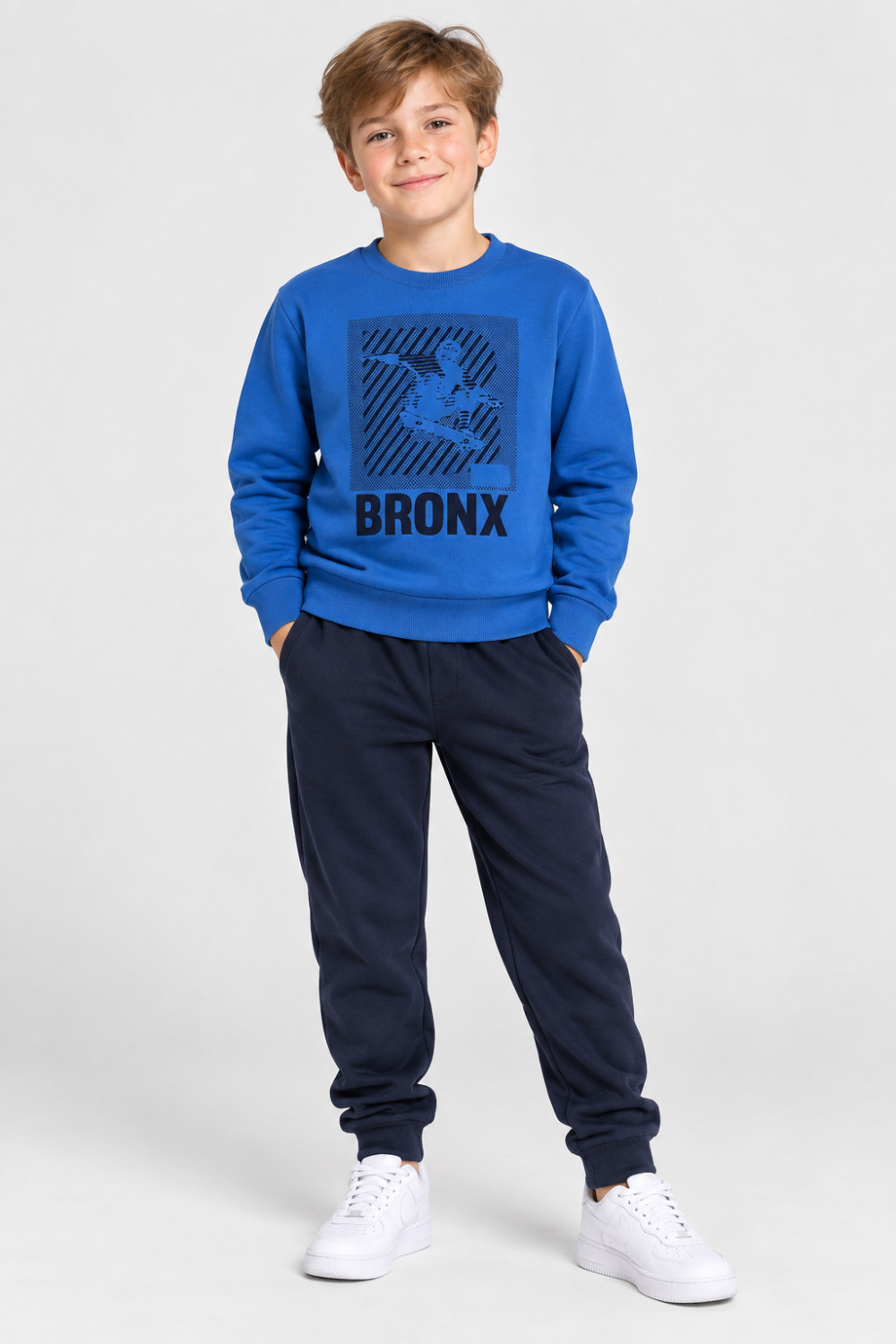 TRAX Bronx boys' royal blue and navy tracksuit set