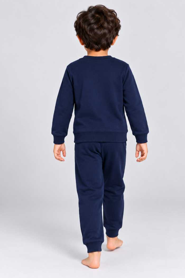 TRAX boys’ navy pyjama set with construction vehicle, moon and star print