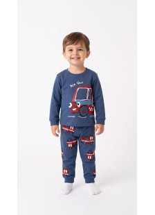 TRAX boys’ indigo pyjama set with fire vehicle print