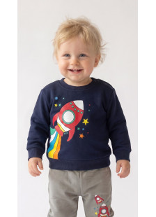 TRAX baby boys’ navy top and trousers set with rocket print