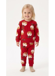 TRAX girls’ red pyjama set with sweets and green leaf print