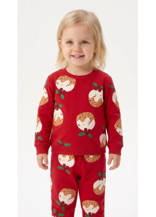 TRAX girls’ red pyjama set with sweets and green leaf print