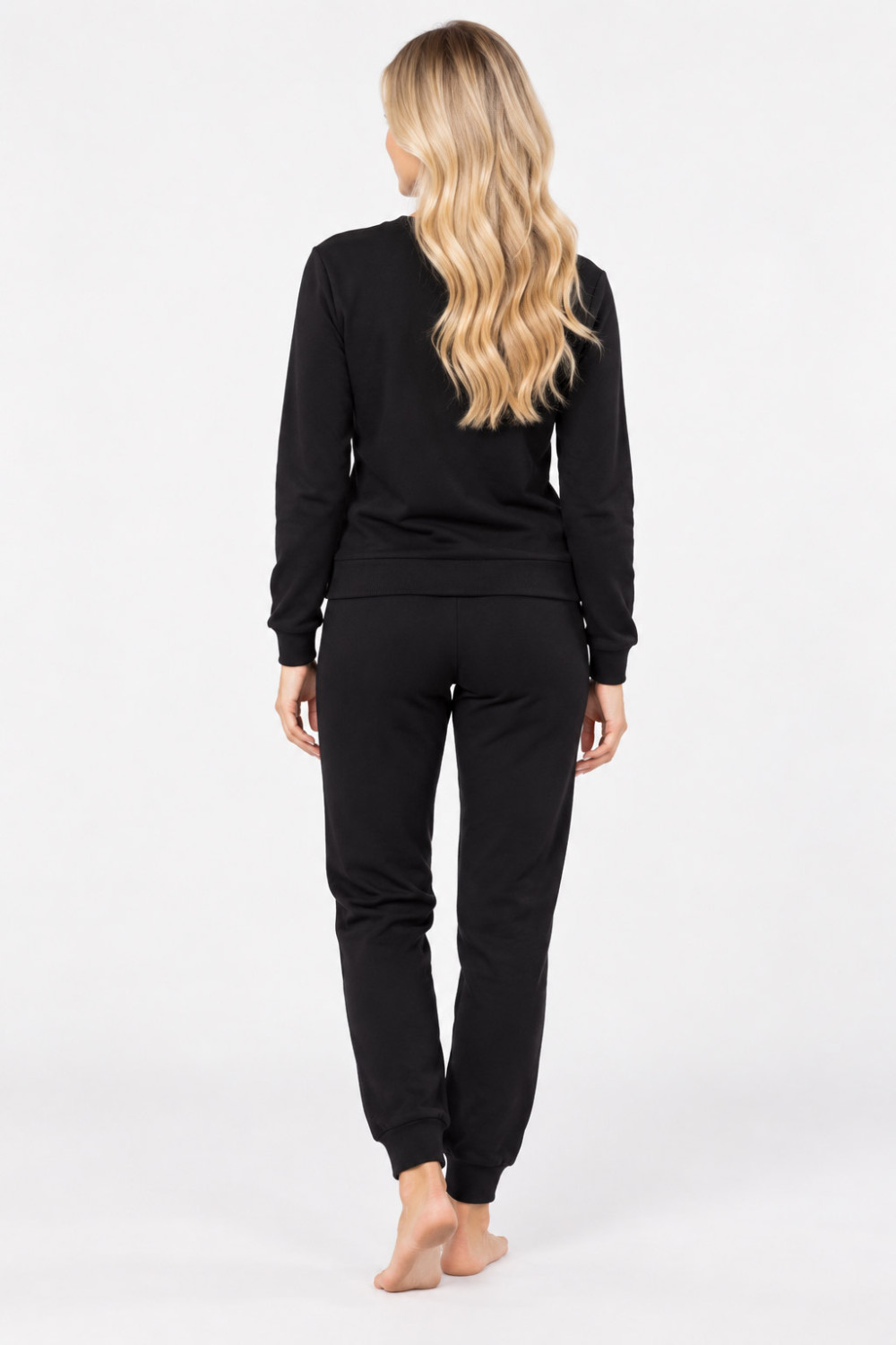 Black TRAX women’s pyjama set with front print