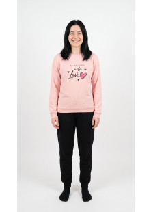 TRAX women’s pink and black pyjama set with heart print