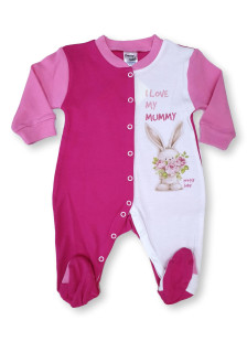Zweifarbiger Pretty Baby Mädchen-Strampler mit I Love my Mummy-Print