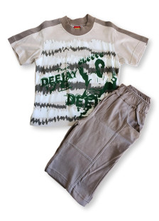 TRAX boys’ Green DJ T-shirt and shorts summer set